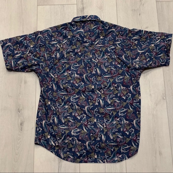 Vintage COLUMBIA Short Sleeve Button Up Fish Shirt - Picture 8 of 9